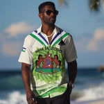 Personalised Lesotho Independence Day Hawaiian Shirt Aloe Polyphylla Mix Coat Of Arms