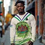 Personalised Lesotho Independence Day Long Sleeve Shirt Aloe Polyphylla Mix Coat Of Arms LT14