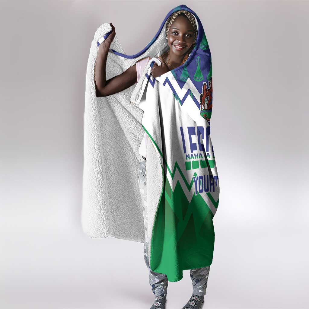 Personalised Lesotho Independence Day Hooded Blanket Naha ea Lesotho Proud