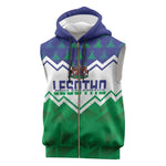 Personalised Lesotho Independence Day Sleeveless Zip Hoodie Naha ea Lesotho Proud - African Pride