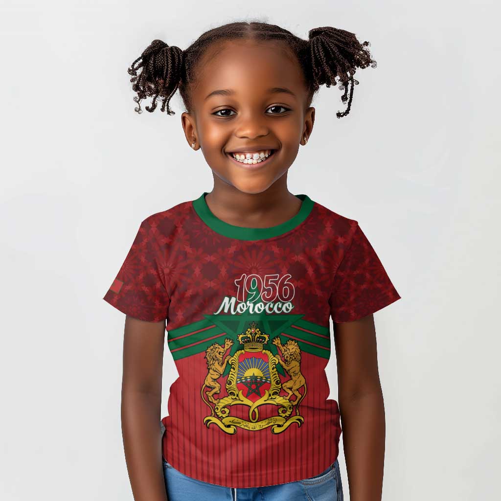 Personalized Afro Morocco Independence Day Kid T shirt 1956 Proud Islamic Pattern - African Pride