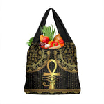 Afro Ancient Egypt Ankh and Eye Of Horus Grocery Bag Egyptian Hieroglyphs