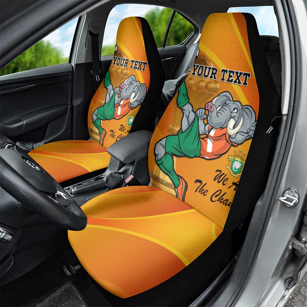 Custom Ivory Coast Football Car Seat Cover 2024 Mascot With Champions Trophy