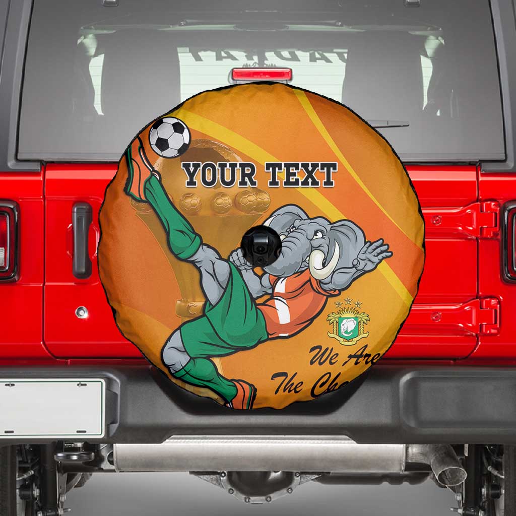 Custom Ivory Coast Football Spare Tire Cover 2024 Mascot With Champions Trophy