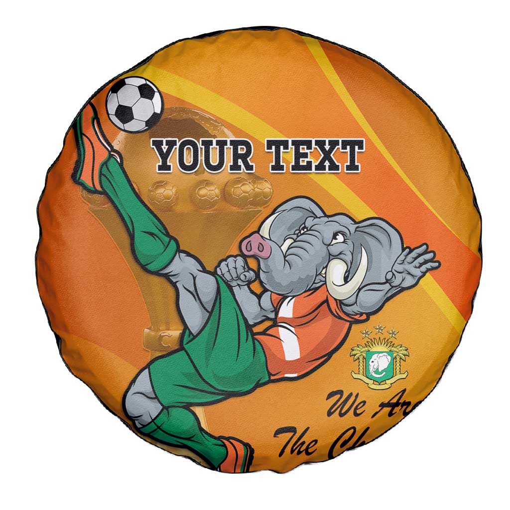 Custom Ivory Coast Football Spare Tire Cover 2024 Mascot With Champions Trophy