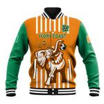 Custom Ivory Coast Football Baseball Jacket Les Elephants 3rd Champions Proud LT14