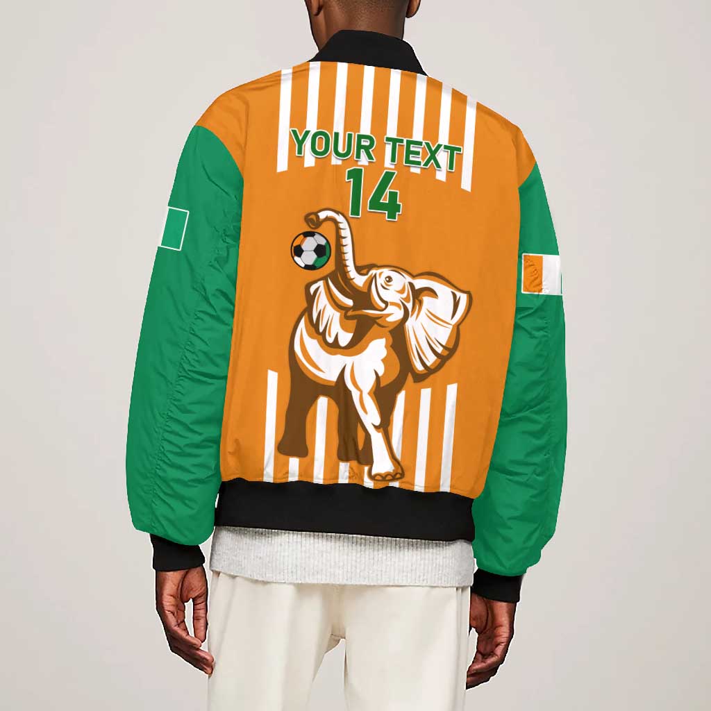 Custom Ivory Coast Football Bomber Jacket Les Elephants 3rd Champions Proud
