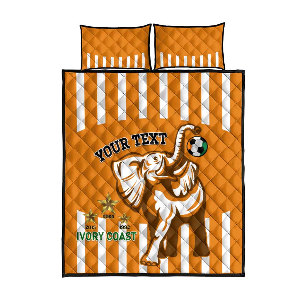 Custom Ivory Coast Football Quilt Bed Set Les Elephants 3rd Champions Proud