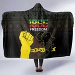 Juneteenth Freedom Day Hooded Blanket 1865 Black Independence African Pattern