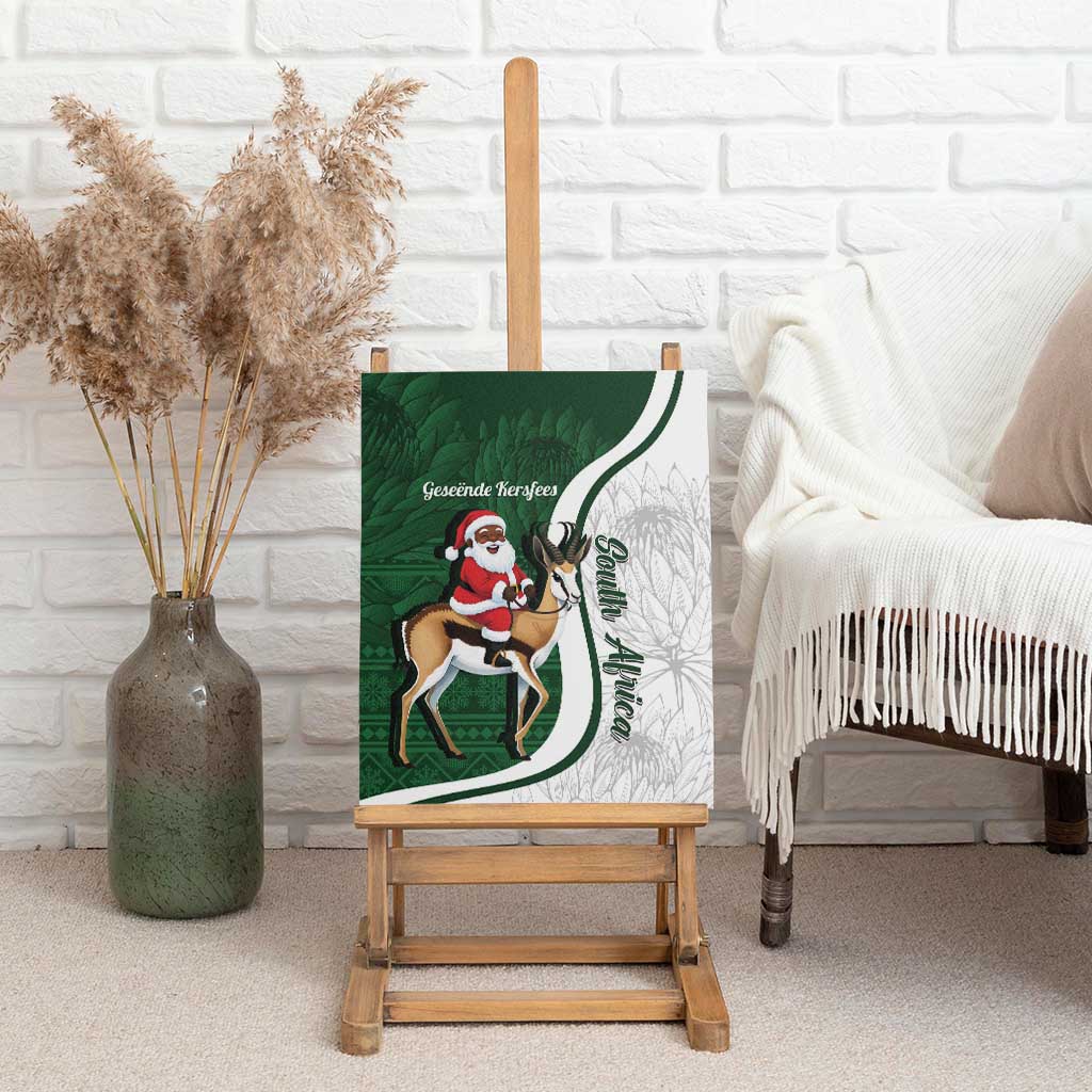 South Africa Christmas In July Canvas Wall Art Geseende Kersfees Springbok Black Santa