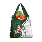 South Africa Christmas In July Grocery Bag Geseende Kersfees Springbok Black Santa