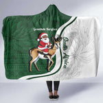 South Africa Christmas In July Hooded Blanket Geseende Kersfees Springbok Black Santa