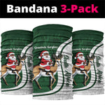 South Africa Christmas In July Neck Gaiter Geseende Kersfees Springbok Black Santa LT14