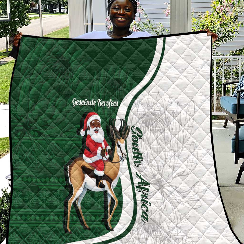 South Africa Christmas In July Quilt Geseende Kersfees Springbok Black Santa