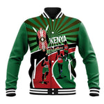 Afro Athletics Kenya Baseball Jacket Olono Maasai Shield Running Way - African Pride