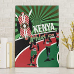 Afro Athletics Kenya Canvas Wall Art Olono Maasai Shield Running Way - African Pride