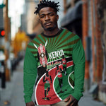 Afro Athletics Kenya Long Sleeve Shirt Olono Maasai Shield Running Way - African Pride