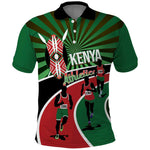 Afro Athletics Kenya Polo Shirt Olono Maasai Shield Running Way - African Pride