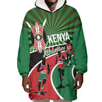 Afro Athletics Kenya Wearable Blanket Hoodie Olono Maasai Shield Running Way - African Pride