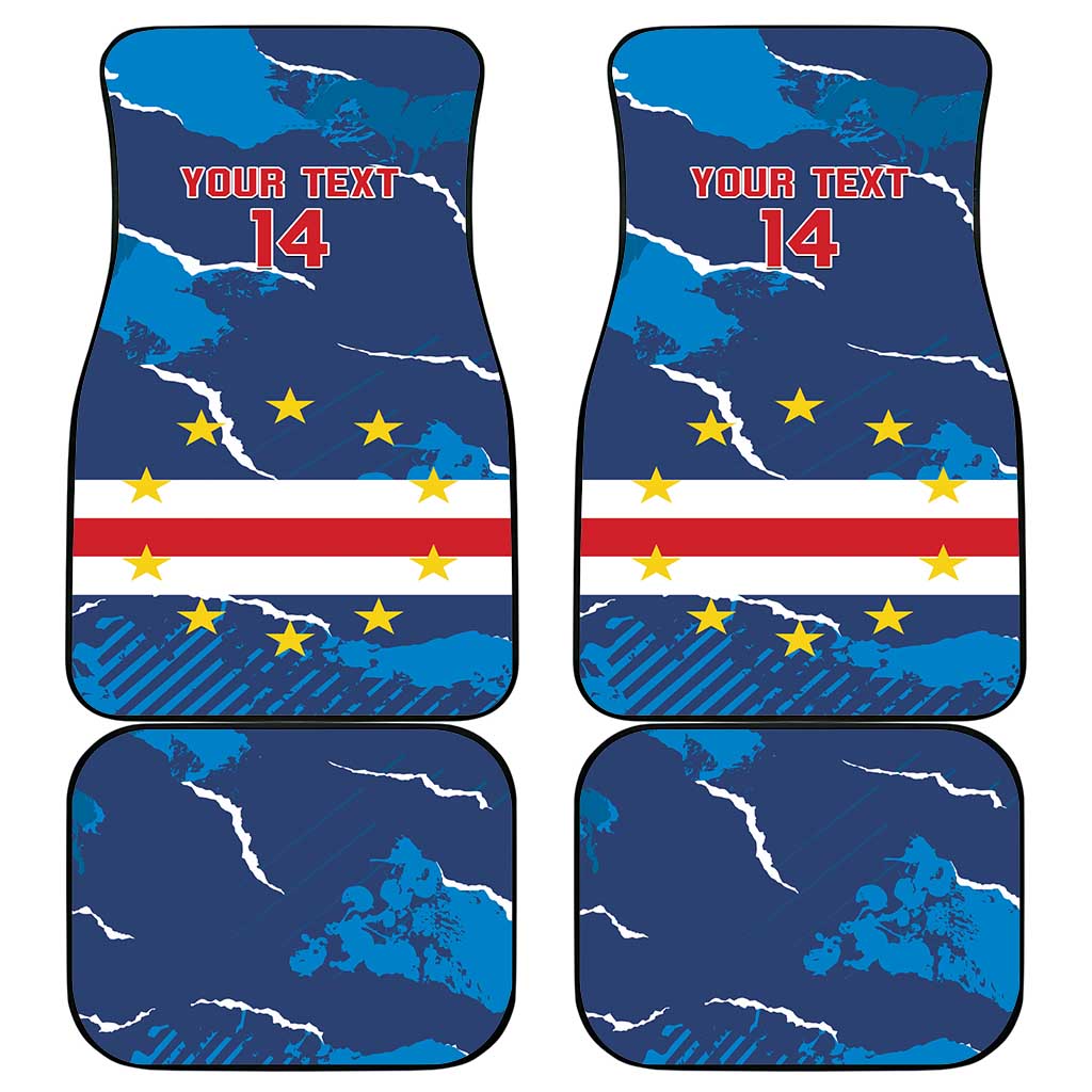 Custom Cape Verde Football Car Mats Blue Sharks Mascot