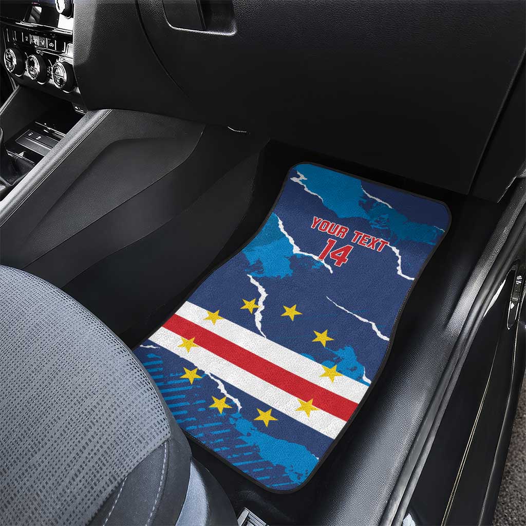 Custom Cape Verde Football Car Mats Blue Sharks Mascot