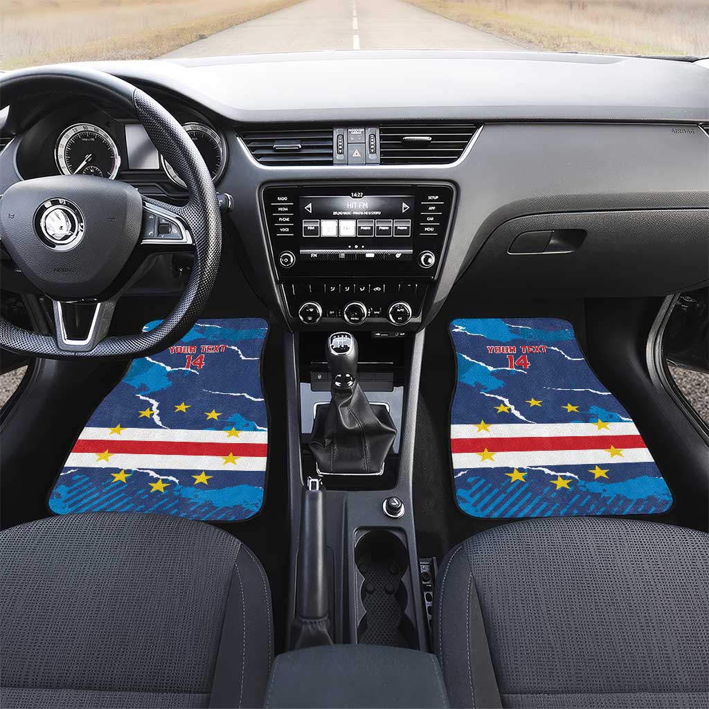 Custom Cape Verde Football Car Mats Blue Sharks Mascot