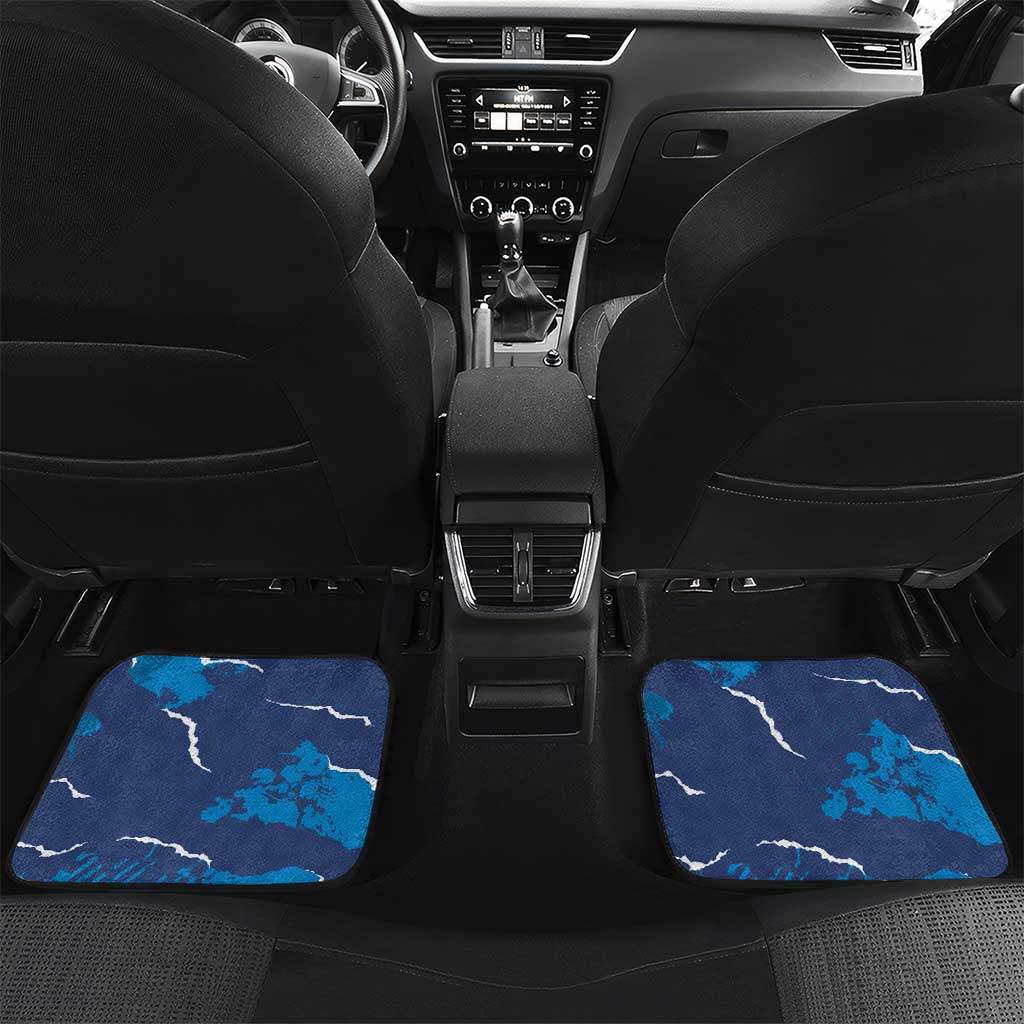 Custom Cape Verde Football Car Mats Blue Sharks Mascot