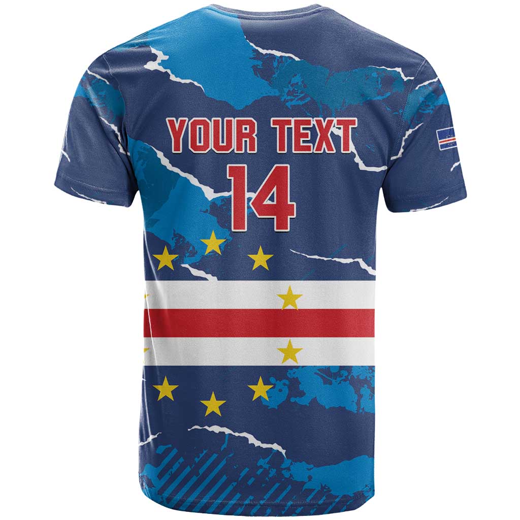 Custom Cape Verde Football T shirt Blue Sharks Mascot