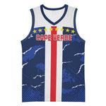 Custom Cape Verde Football Basketball Jersey Blue Sharks Sporty - African Pride