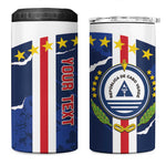 Custom Cape Verde Football 4 in 1 Can Cooler Tumbler Blue Sharks Sporty