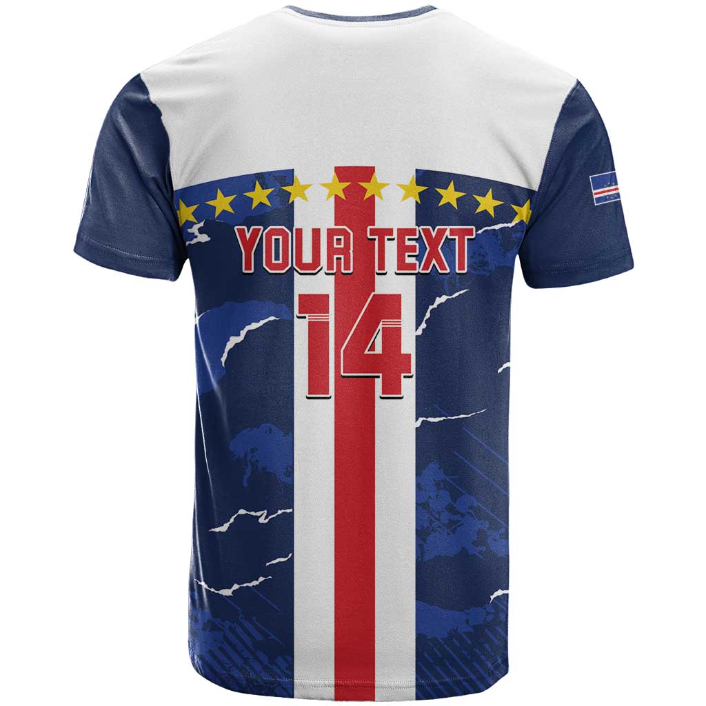 Custom Cape Verde Football T shirt Blue Sharks Sporty