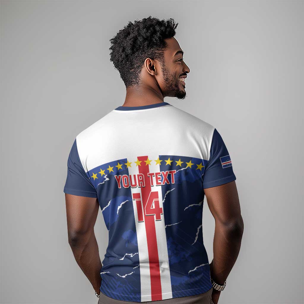 Custom Cape Verde Football T shirt Blue Sharks Sporty