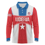 Custom Lone Stars Long Sleeve Polo Shirt Liberia Football - Sporty Style