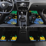 Personalized Gabon Black Panther Car Mats Gabonese Map Grunge Style