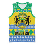 Afro Gabon Christmas Basketball Jersey Joyeux Noel Coat Of Arms - African Pattern - African Pride