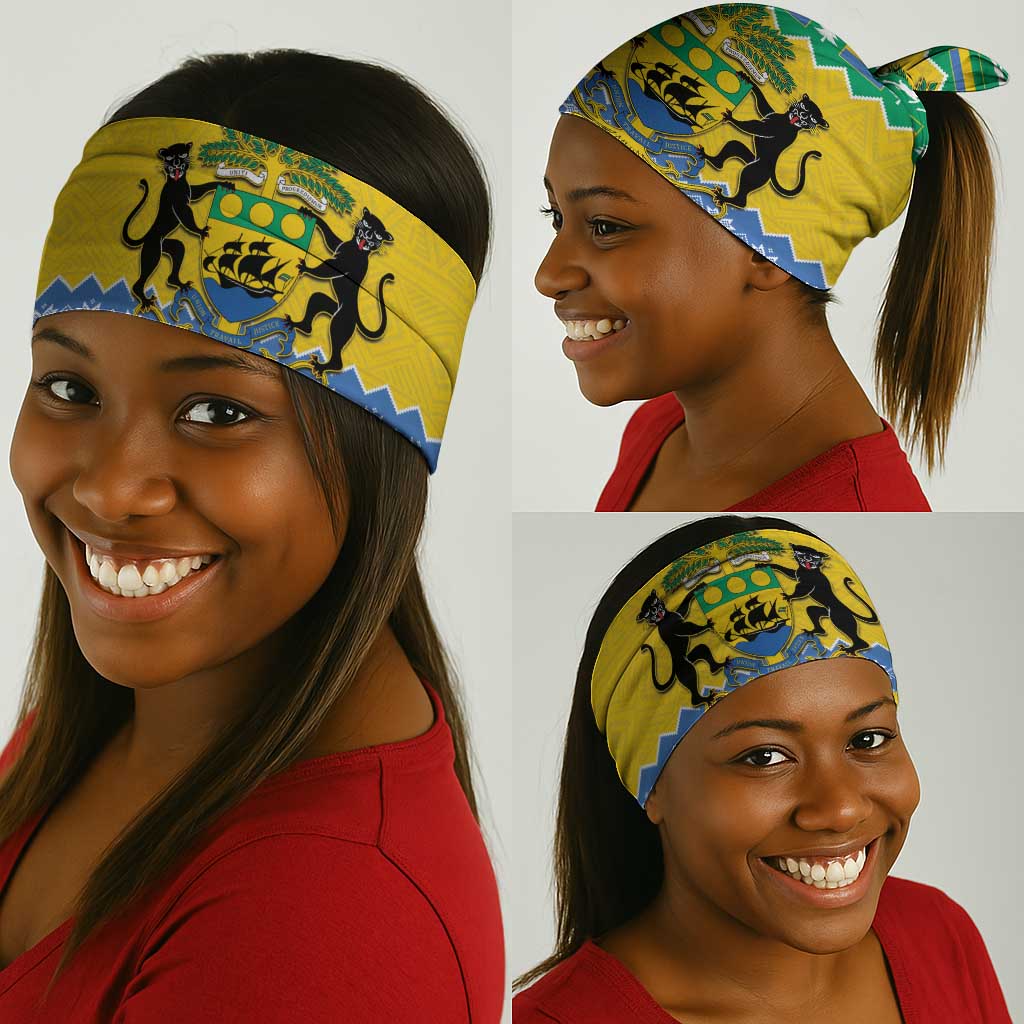 Afro Gabon Christmas Neck Gaiter Joyeux Noel Coat Of Arms - African Pattern LT14