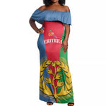 Personalised Eritrea Off Shoulder Maxi Dress Eritrean Map Mix African Pattern Simple Style