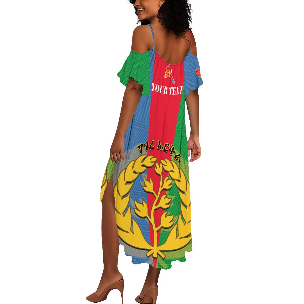 Personalised Eritrea Summer Maxi Dress Eritrean Map Mix African Pattern Simple Style