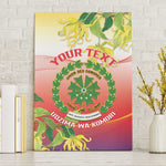 Personalized Comoros Canvas Wall Art Coat Of Arms Mix Ylang Ylang Flower