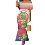 Personalized Comoros Mermaid Dress Coat Of Arms Mix Ylang Ylang Flower