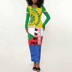 Afro Paisley Udzima wa Komori Long Sleeve Bodycon Dress Comoros Is In My DNA LT14