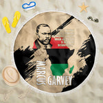 Marcus Garvey Day Beach Blanket UNIA Flag Mix African Map - African Pride