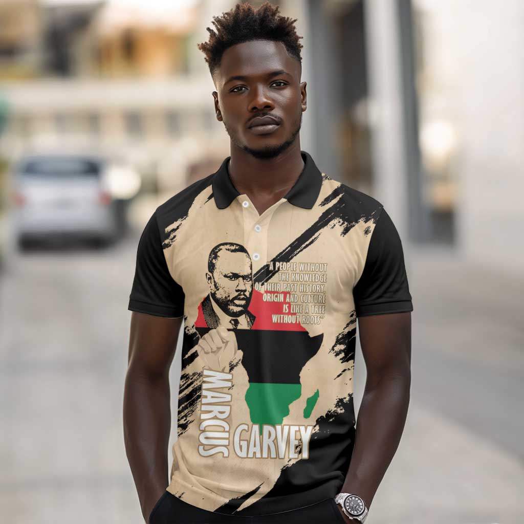 Marcus Garvey Day Polo Shirt UNIA Flag Mix African Map - African Pride