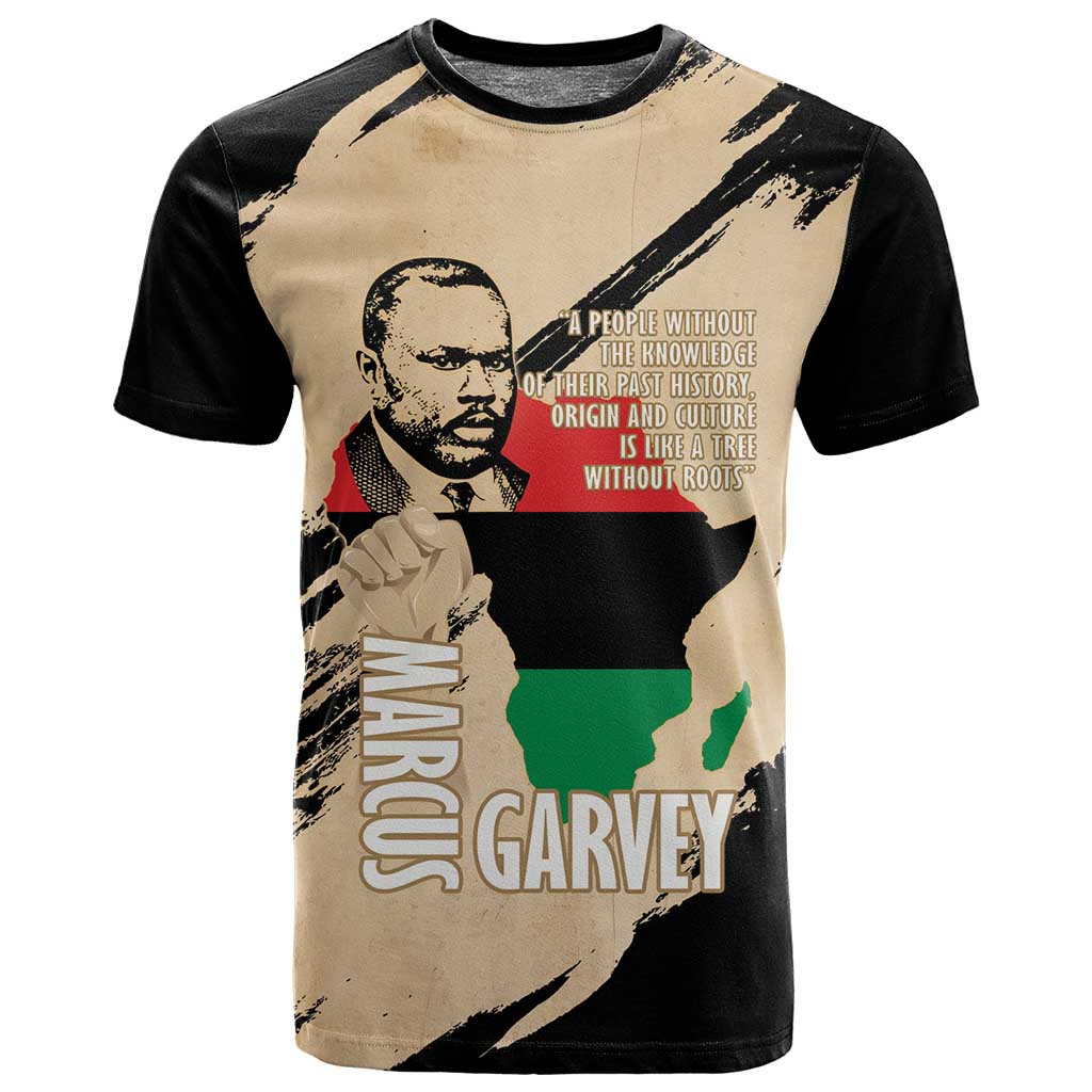 Marcus Garvey Day T shirt UNIA Flag Mix African Map - African Pride