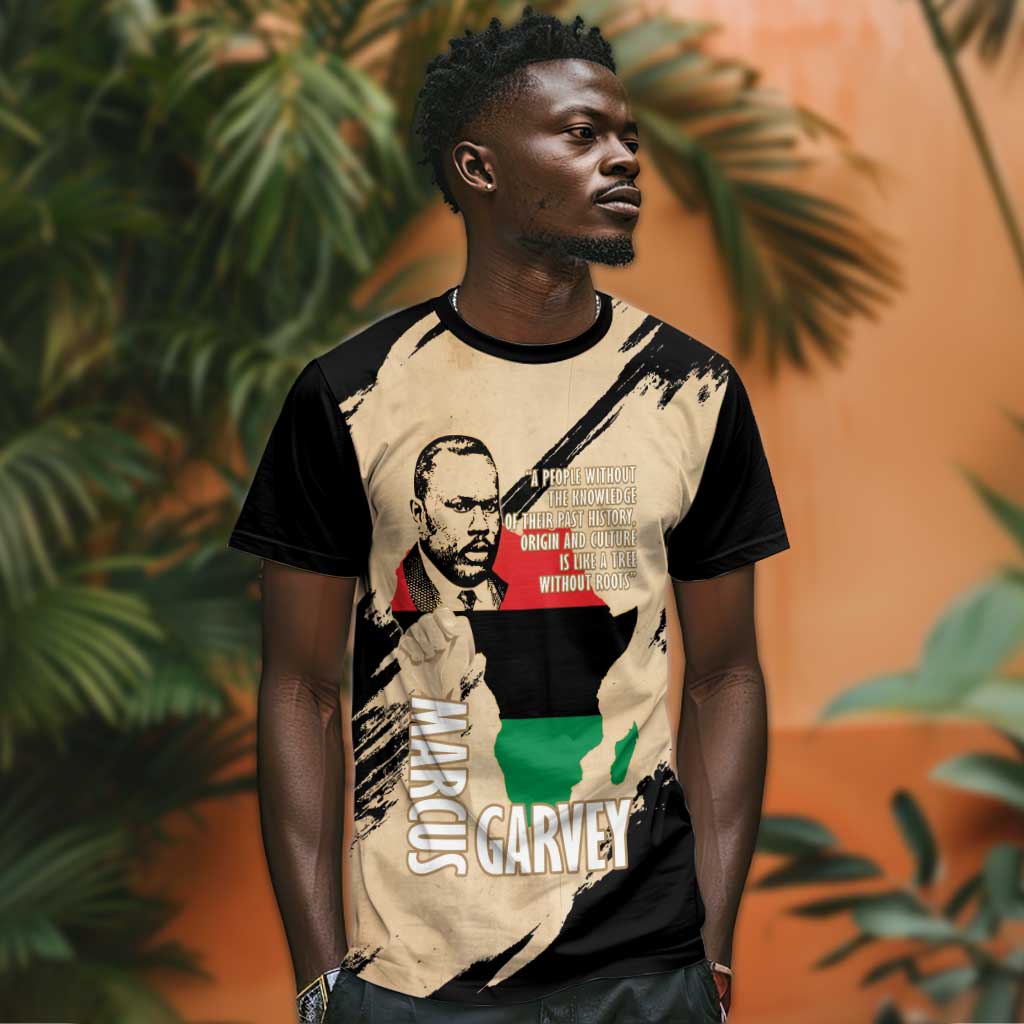 Marcus Garvey Day T shirt UNIA Flag Mix African Map - African Pride