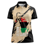 Marcus Garvey Day Women Polo Shirt UNIA Flag Mix African Map - African Pride