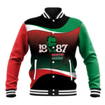 Marcus Garvey 1887 Baseball Jacket African Map Curves Style - African Pride
