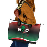 Marcus Garvey 1887 Leather Tote Bag African Map Curves Style - African Pride