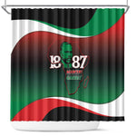 Marcus Garvey 1887 Shower Curtain African Map Curves Style - African Pride