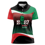Marcus Garvey 1887 Women Polo Shirt African Map Curves Style - African Pride